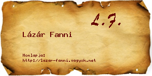 Lázár Fanni névjegykártya