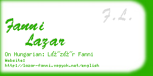 fanni lazar business card